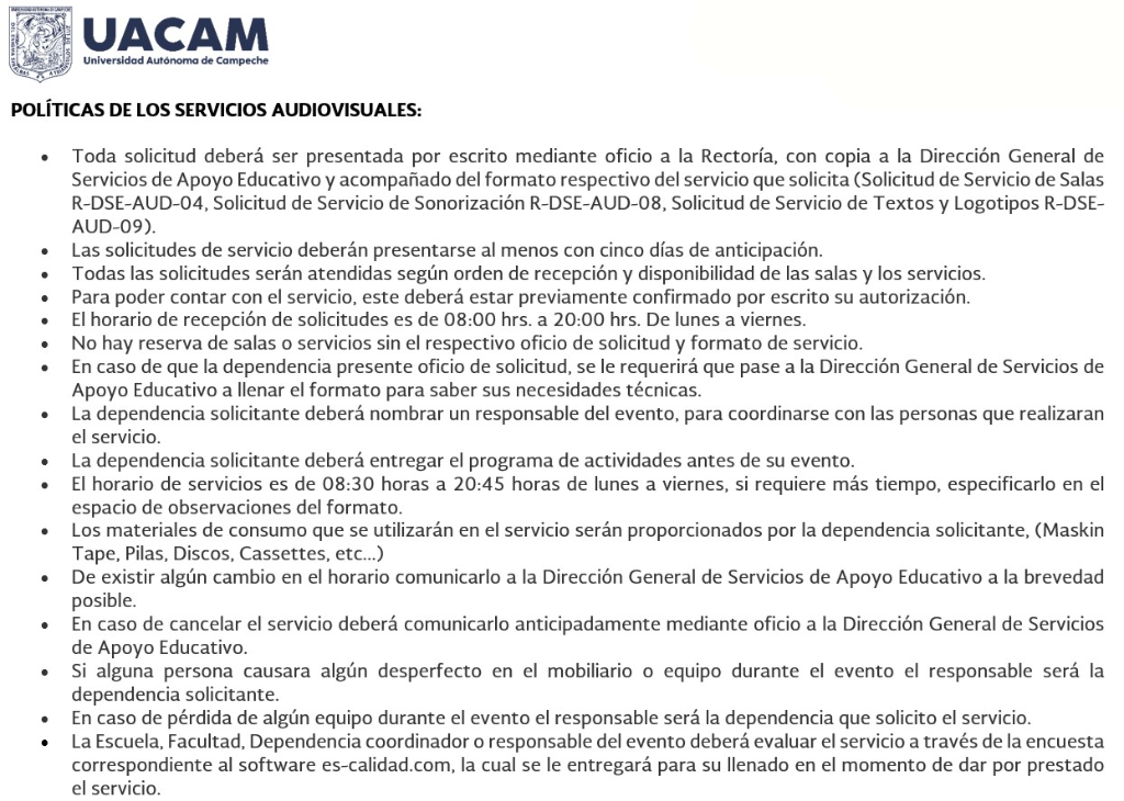 politica de servicios audiovisuales