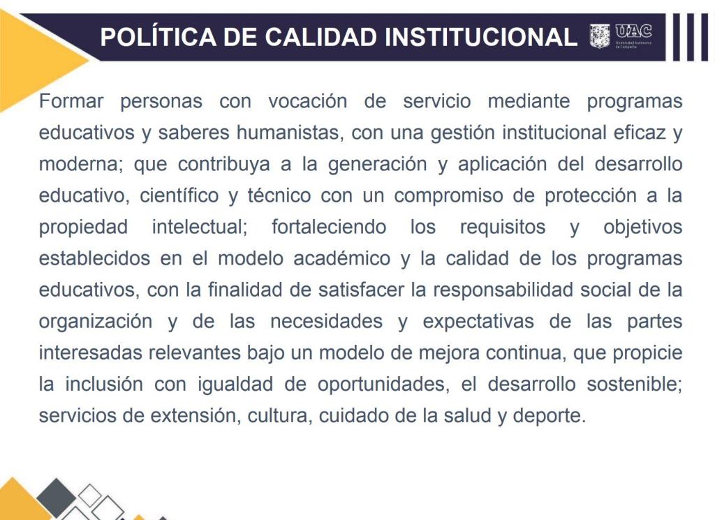 Política de Calidad Institucional